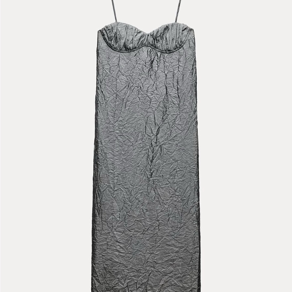 Elegant Gray Spaghetti Strap Dress
